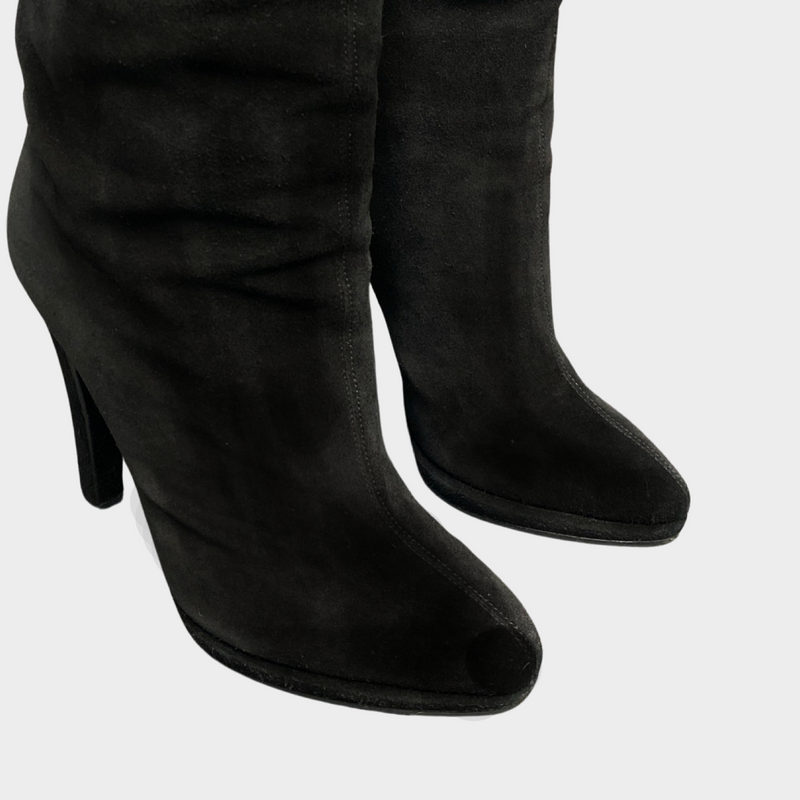 Giuseppe Zanotti women's black suede knee high boots