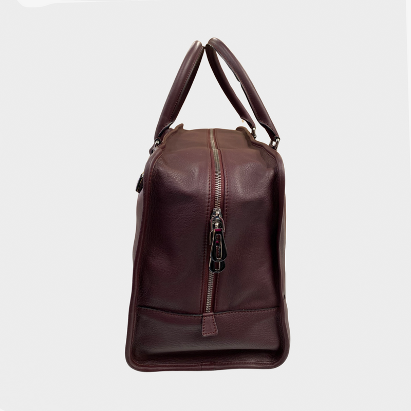 Loewe women's burgundy leather small travel bag