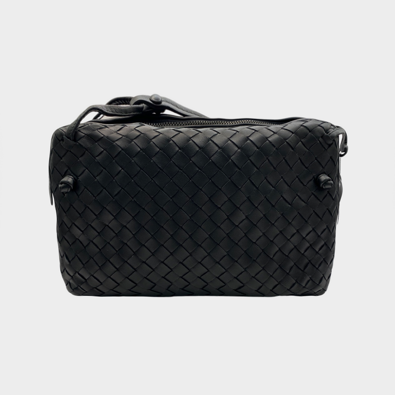 Bottega Veneta women's black Nodini Intrecciato Crossbody Bag