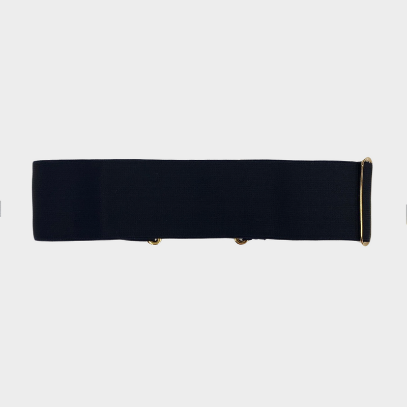 Gucci women's black elastic metal buckle belt