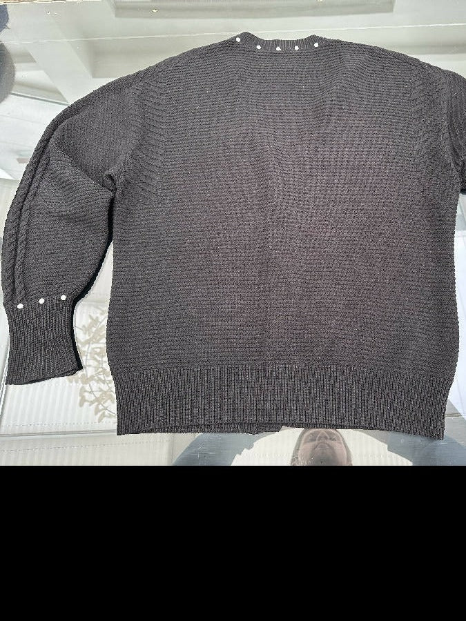CHANEL women’s black knitted cashmere oversized cardigan