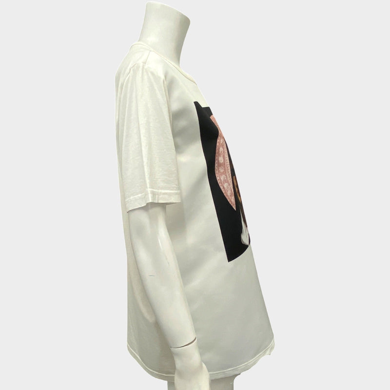 Givenchy women's ecru graphic oversized t-shirt