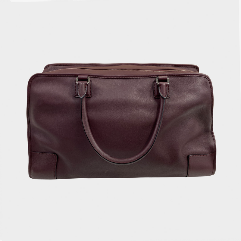 Loewe women's burgundy leather small travel bag