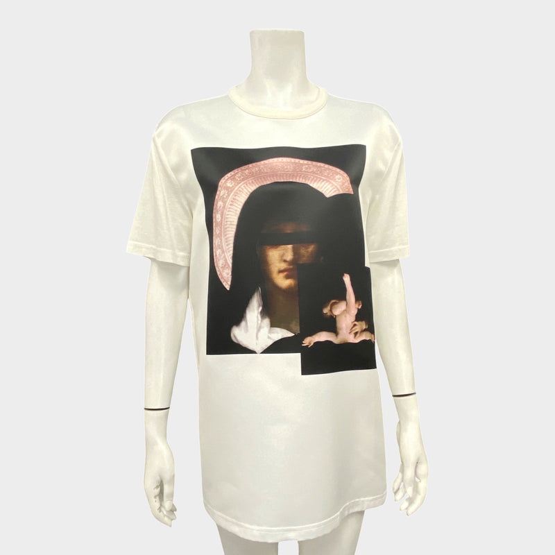 Givenchy women's ecru graphic oversized t-shirt
