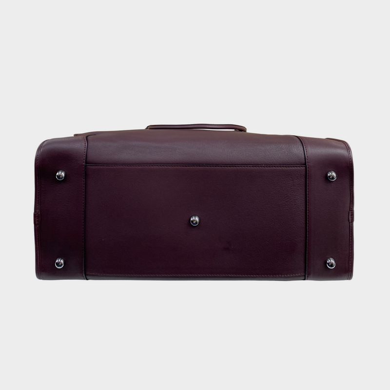 Loewe women's burgundy leather small travel bag