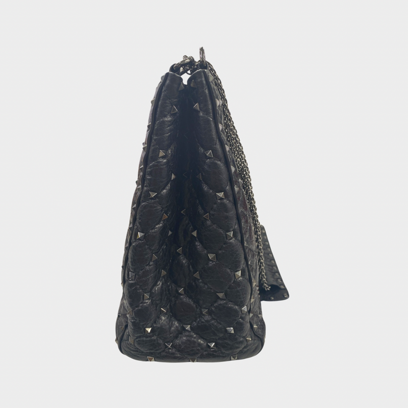 Valentino women's black Rockstud tote with black hardware