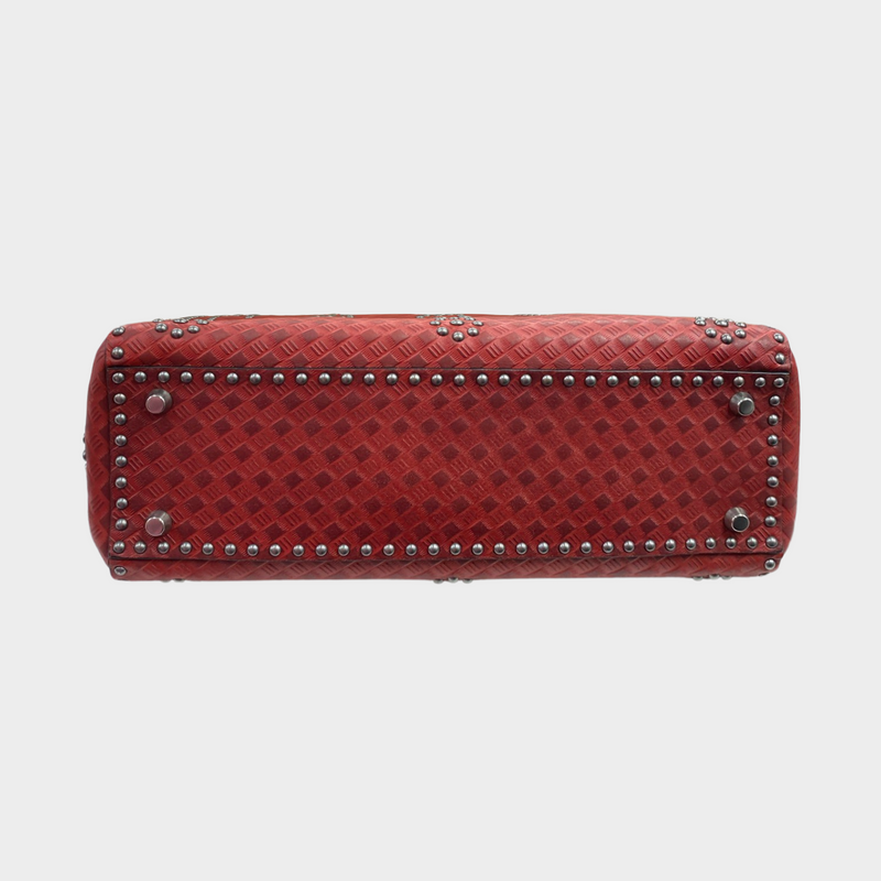 Christian Dior rusty red calfskin medium Lady Dior handbag