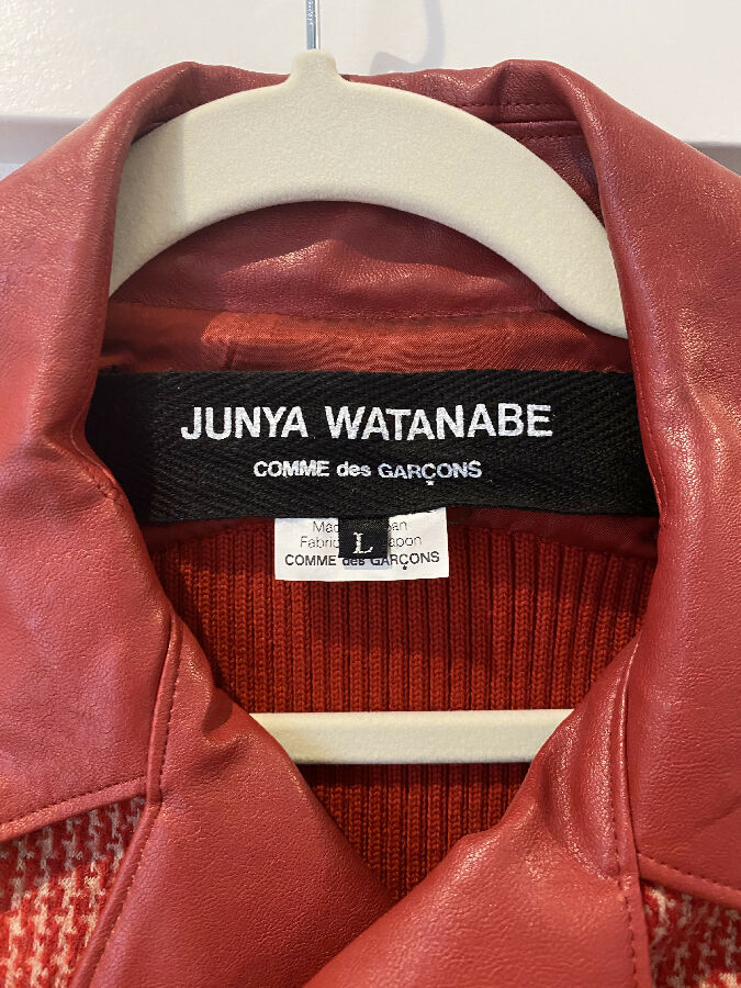 Junya Watanabe x Comme des Garcons red wool biker jacket – Loop