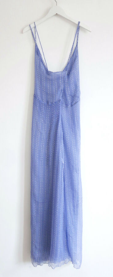 Chloe blue and white polka dot silk Cassandro beach maxi dress