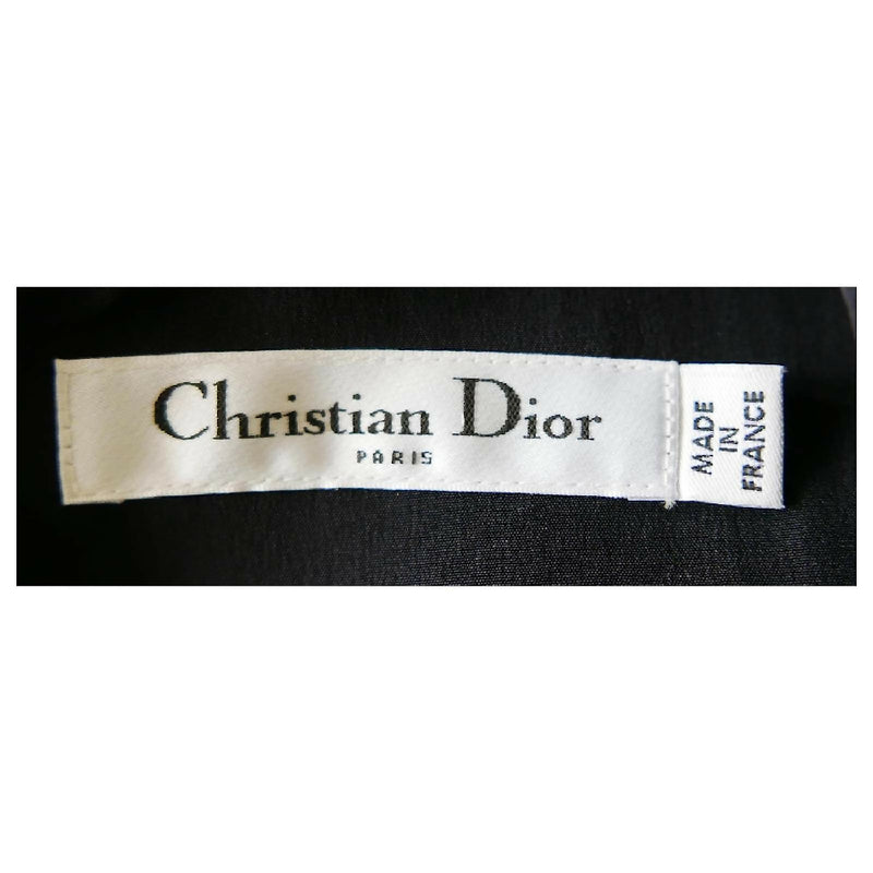 Christian Dior navy and turquoise checkered wool mix dress
