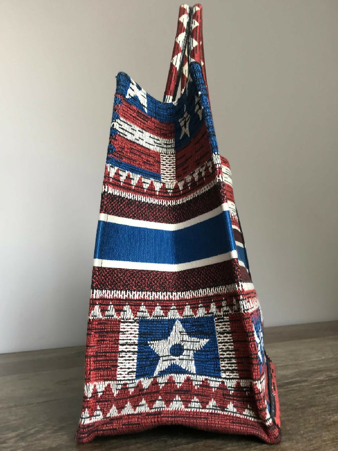 Dior women's American flag motif tote bag