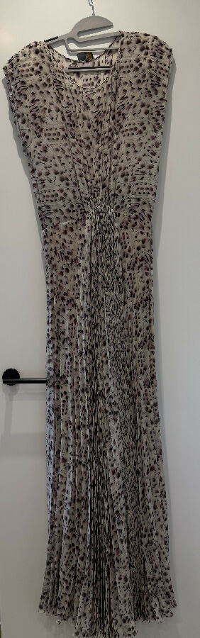 Fendi women's purple Pleated Silk-Chiffon Maxi Dress