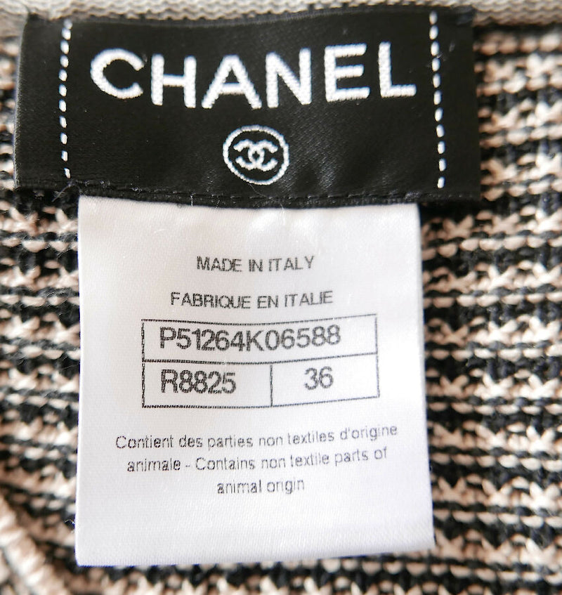 Chanel women's camel and black Resort 2015 silk knit cropped jacket