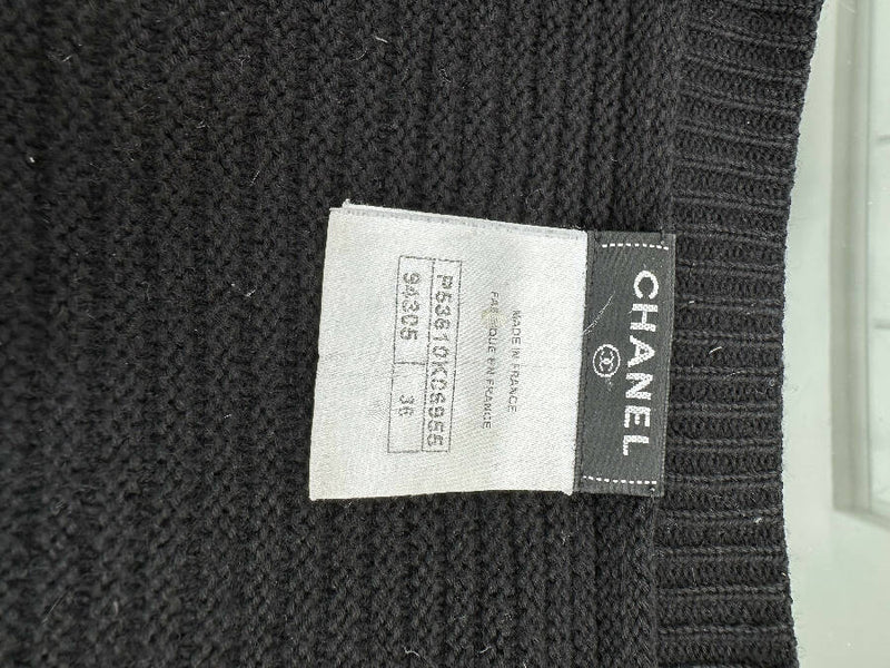 CHANEL women’s black knitted cashmere oversized cardigan