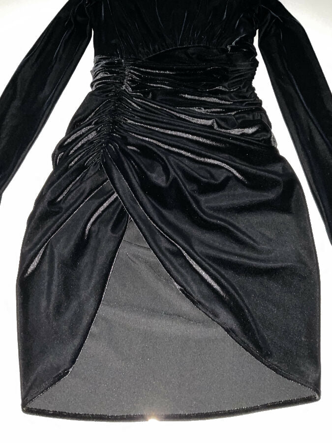 Alexandre Vauthier women's black velvet occasion dress