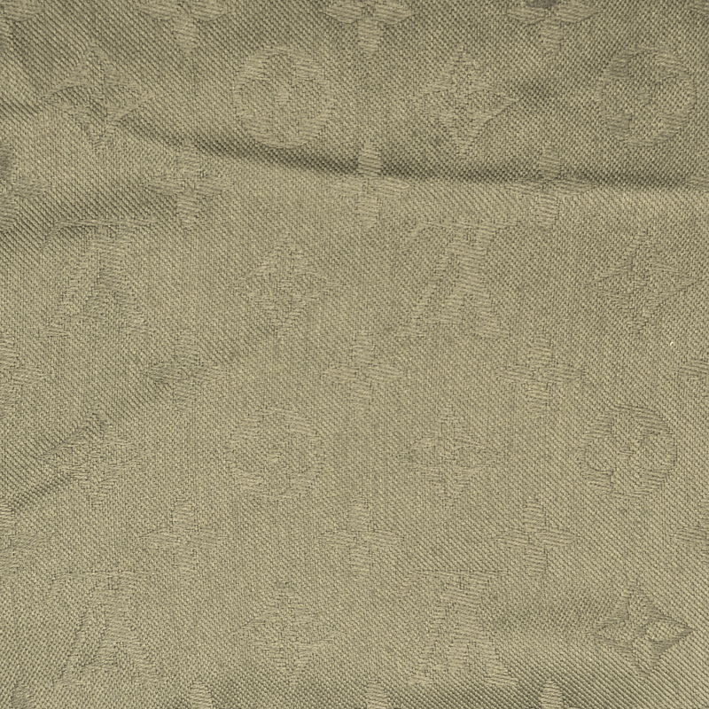 Louis Vuitton women's khaki metallic silk scarf