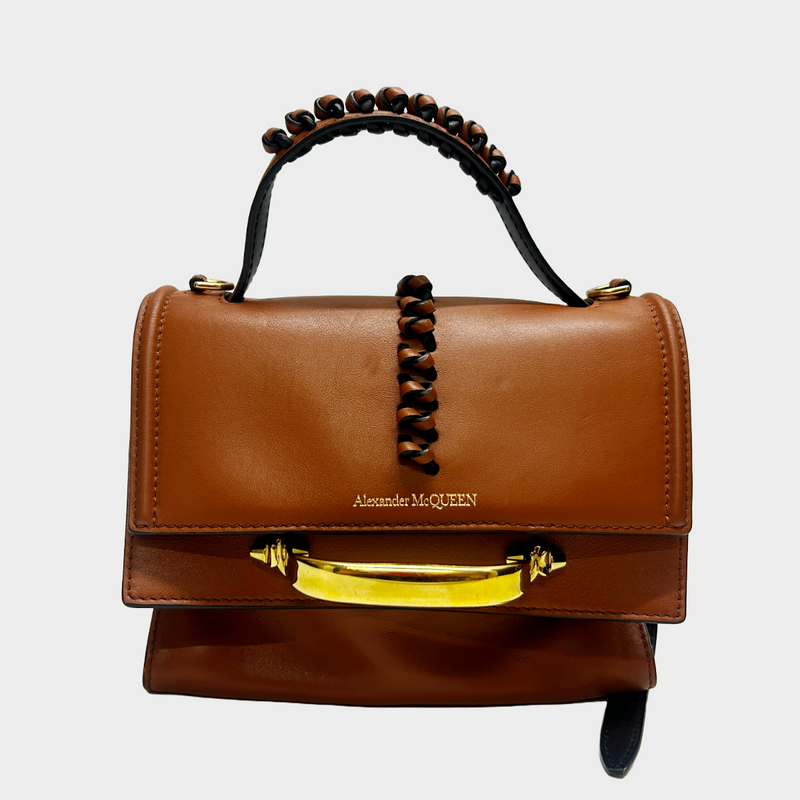 Alexander Mcqueen 'The Story' tan leather handbag with knot detailing