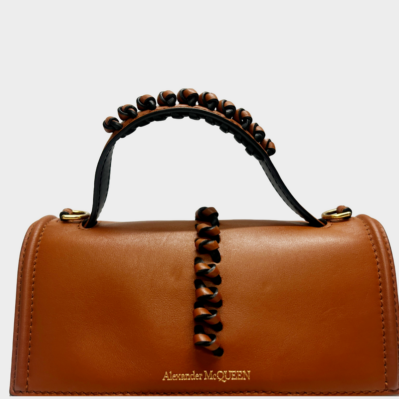 Alexander Mcqueen 'The Story' tan leather handbag with knot detailing