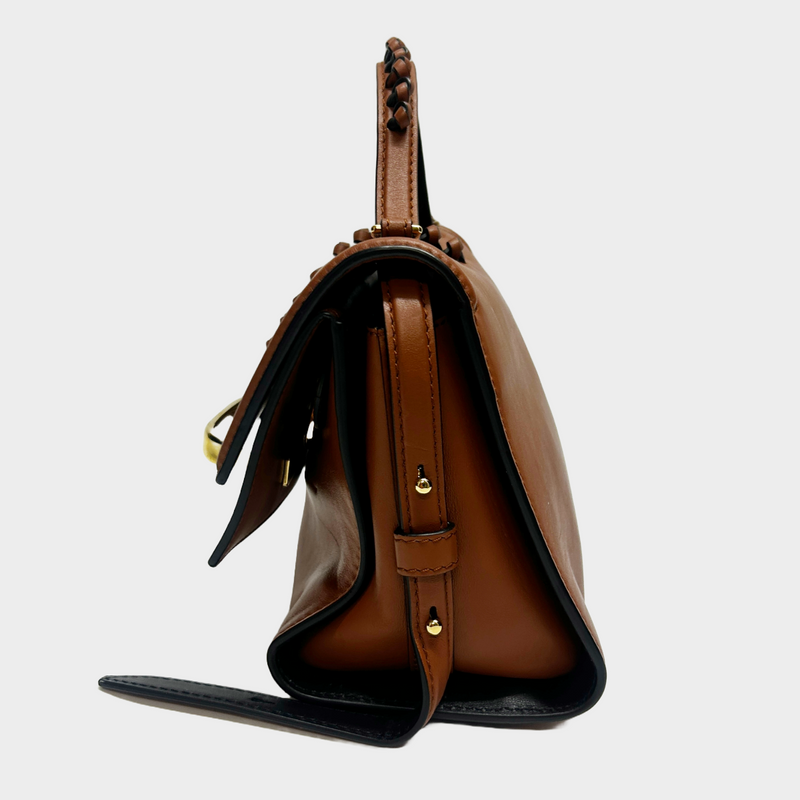 Alexander Mcqueen 'The Story' tan leather handbag with knot detailing