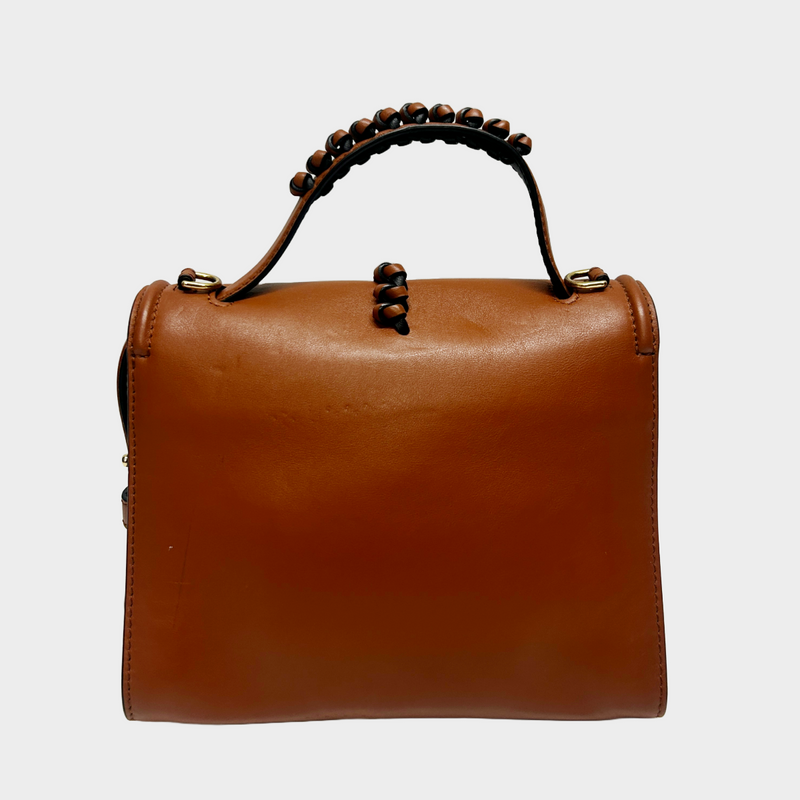 Alexander Mcqueen 'The Story' tan leather handbag with knot detailing
