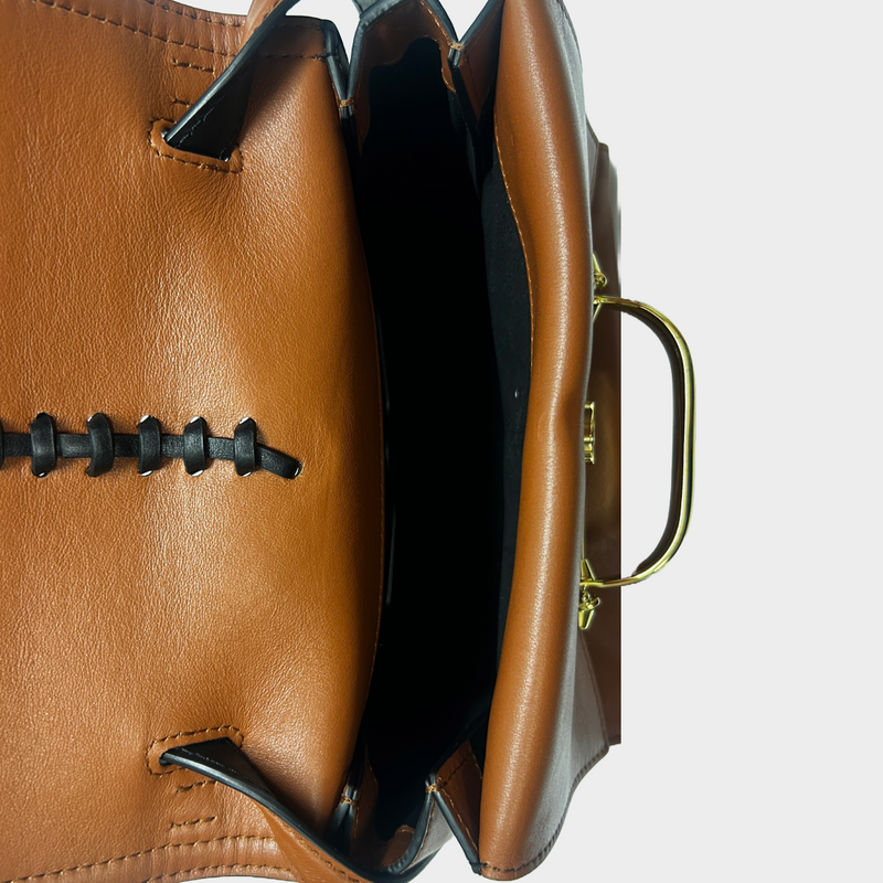 Alexander Mcqueen 'The Story' tan leather handbag with knot detailing