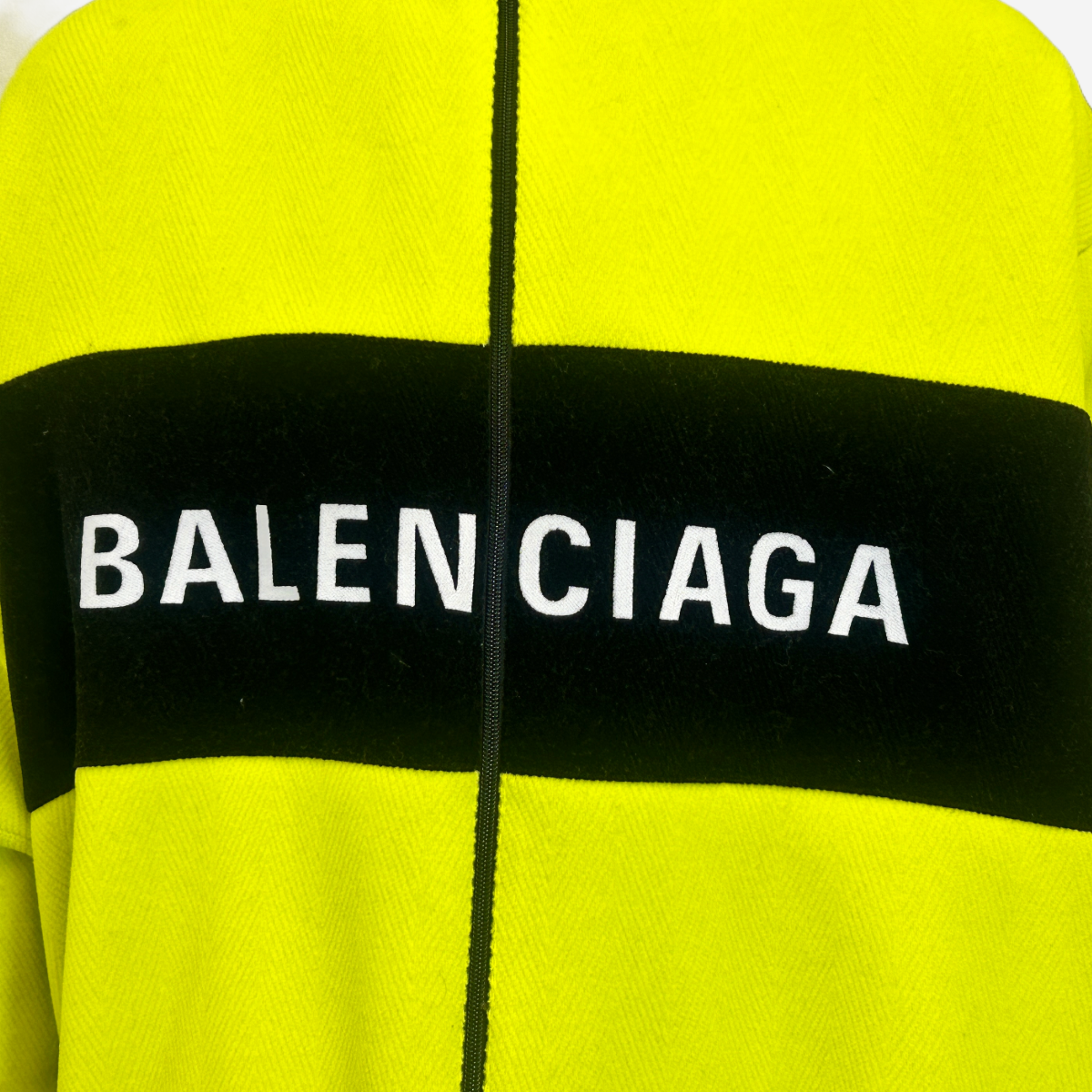 Balenciaga men's neon yellow zip-up fleece jacket – Loop Generation