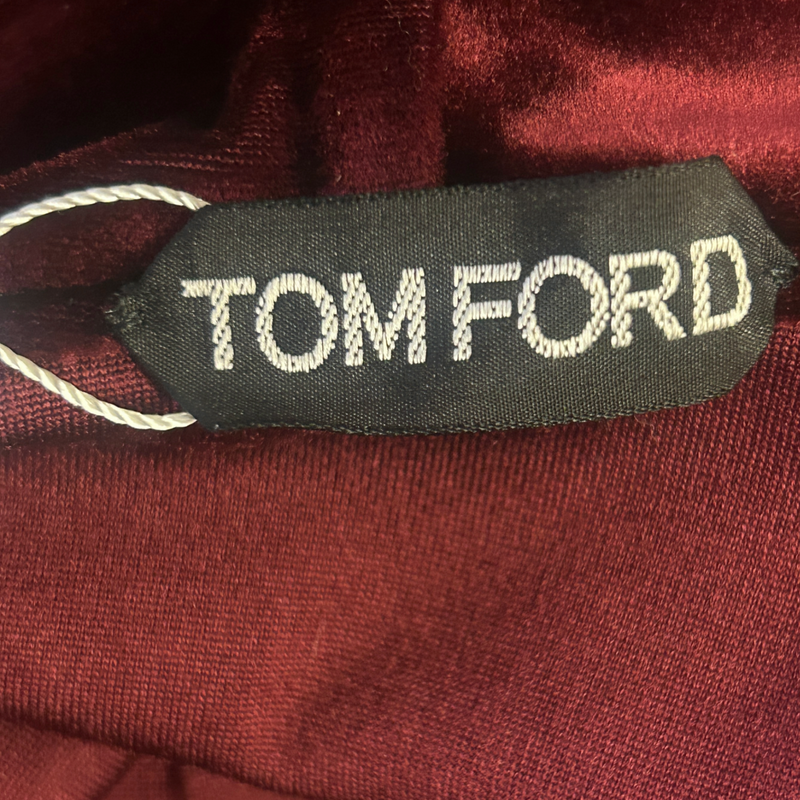 Tom Ford men's burgundy velour zip-up hoodie