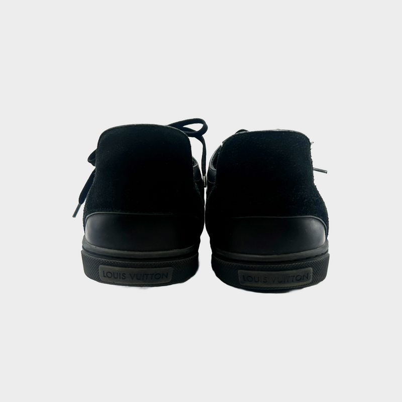 Louis Vuitton men's black monogram ankle trainers with zip detailing