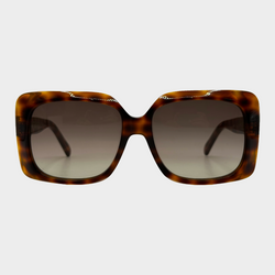Celine women's brown tortoiseshell square sunglasses