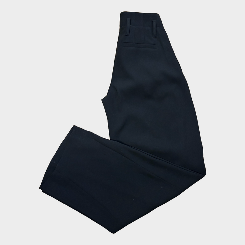Chloe women's black triacetate wide-leg double pleated trousers