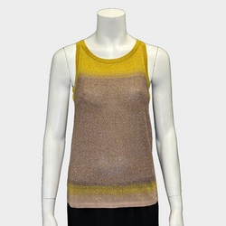 MISSONI women's yellow and gold metallic viscose sleeveless top