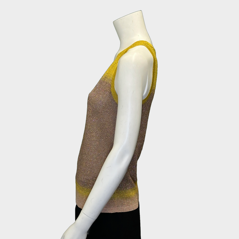 MISSONI women's yellow and gold metallic viscose sleeveless top