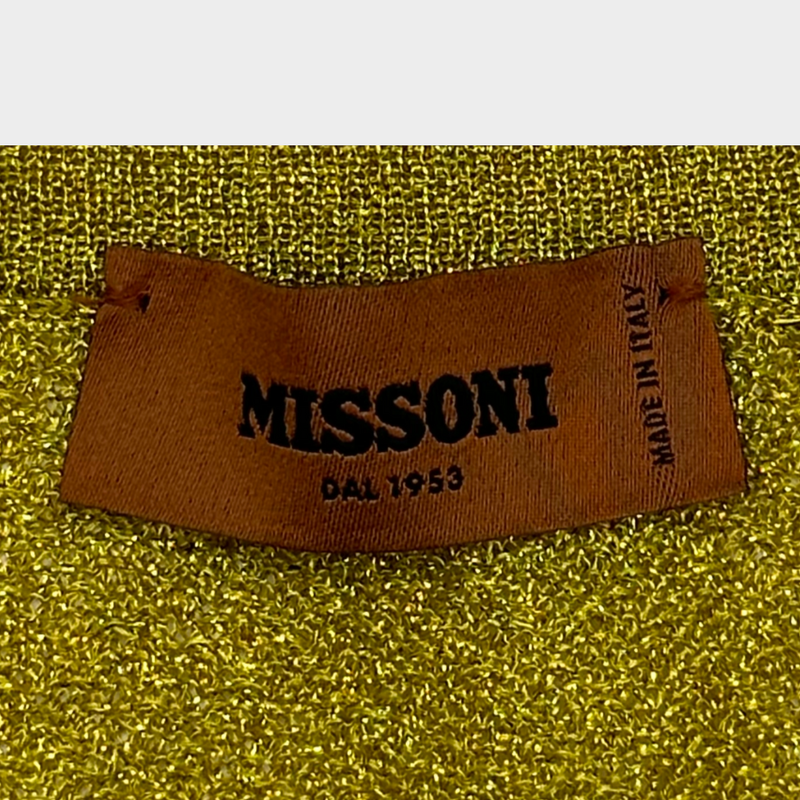 MISSONI women's yellow and gold metallic viscose sleeveless top