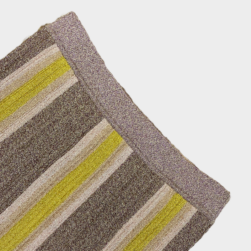 Missoni yellow and gold metallic knitted viscose pleated long skirt