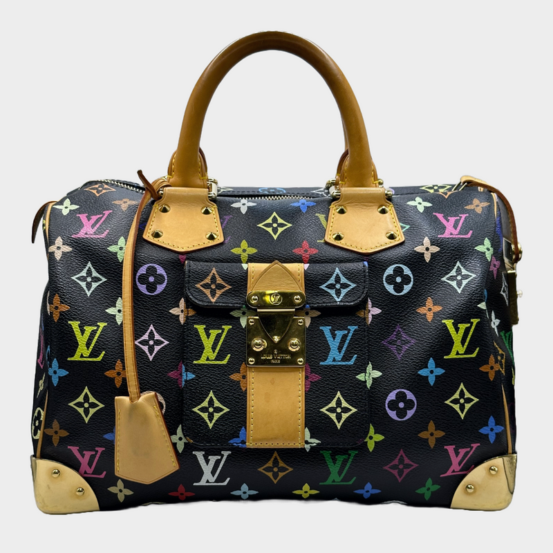Louis Vuitton x Takashi Murakami black and multicoloured monogram speedy