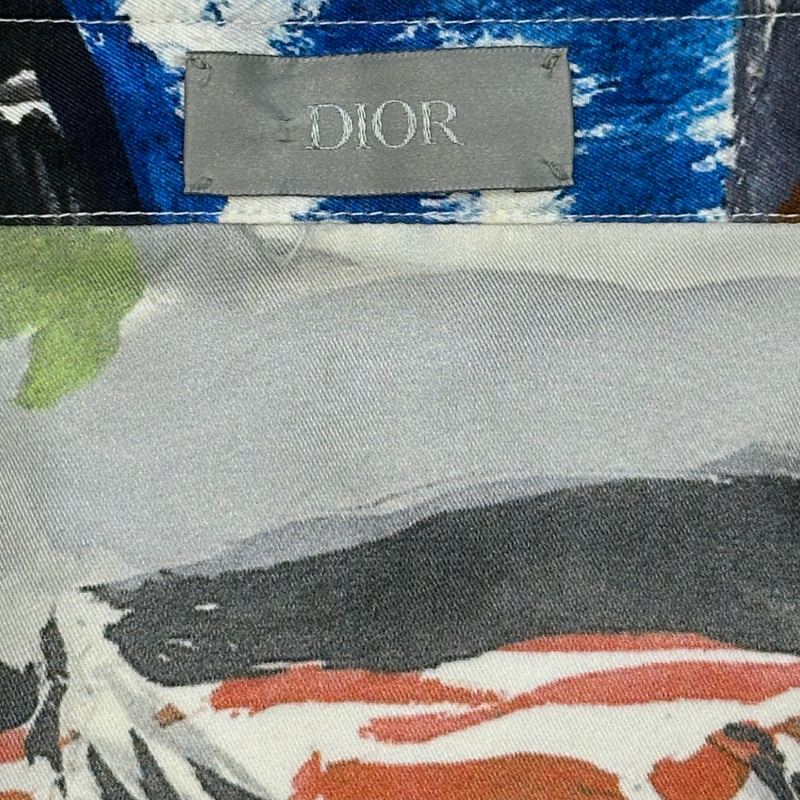 Dior x Michel Basquiat men's multicoloured silk shirt