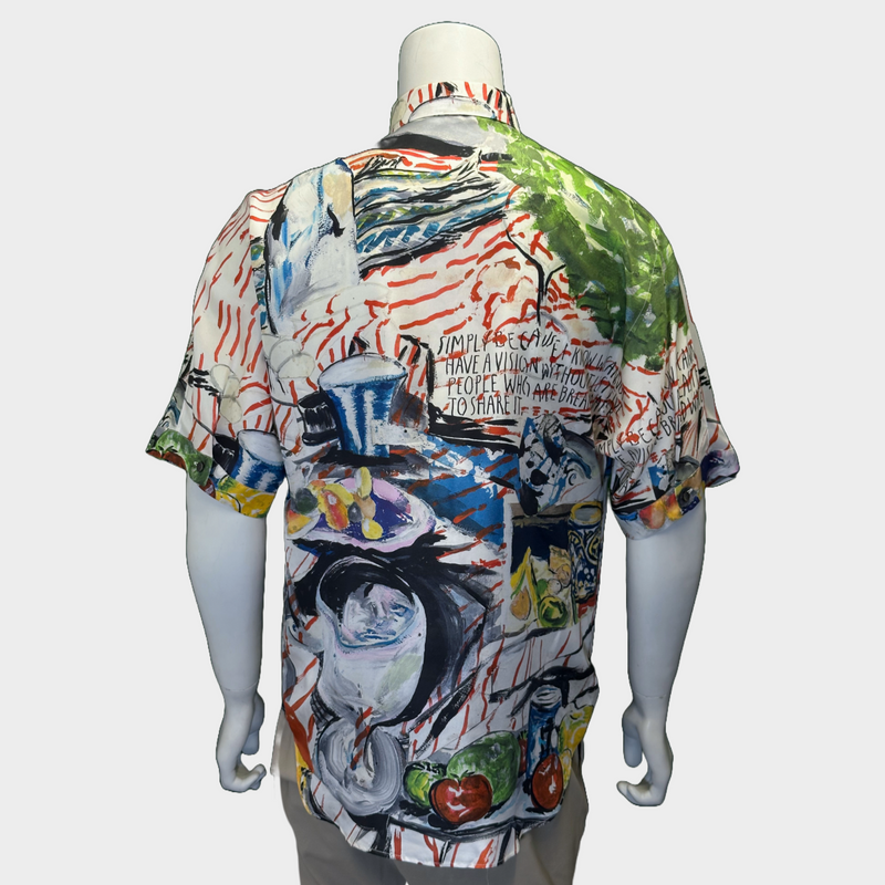 Dior x Michel Basquiat men's multicoloured silk shirt