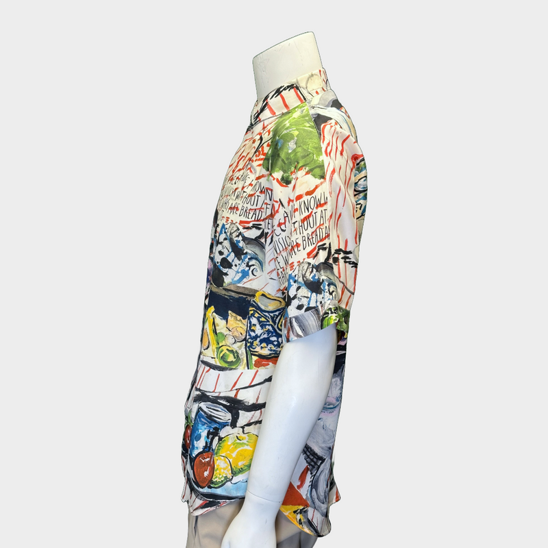 Dior x Michel Basquiat men's multicoloured silk shirt