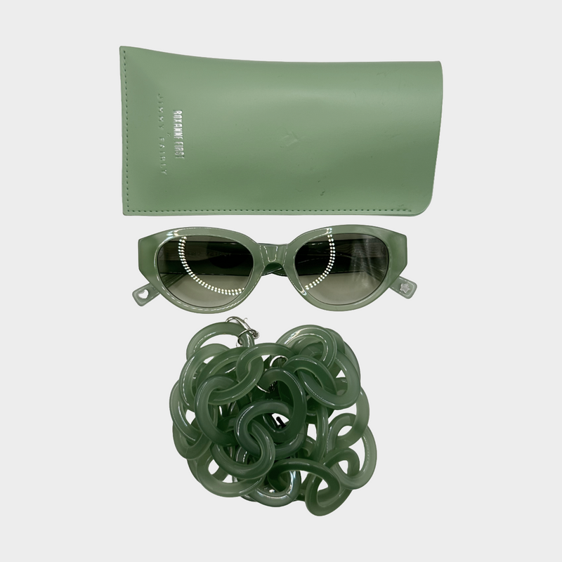 Roxanne First x Jimmy Fairly women's green transparent acetate sunglasses