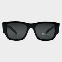 Prada black acetate sunglasses with side logo detail