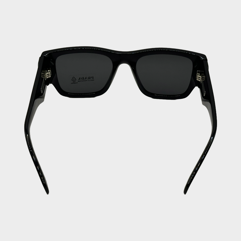 Prada black acetate sunglasses with side logo detail