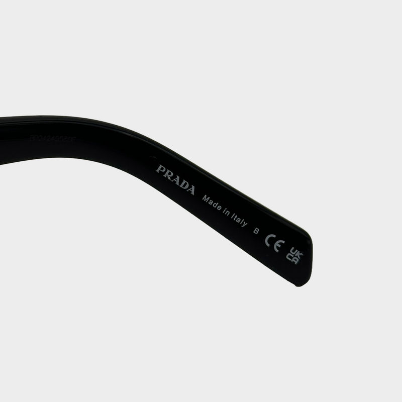 Prada black acetate sunglasses with side logo detail