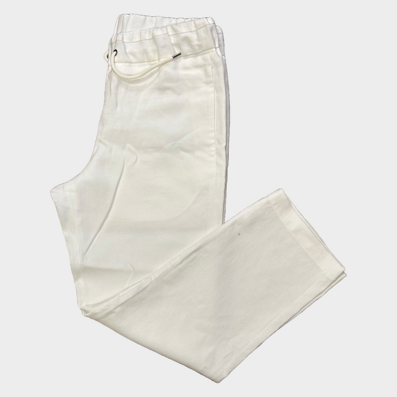 Giorgio Armani men's white linen elasticated trousers