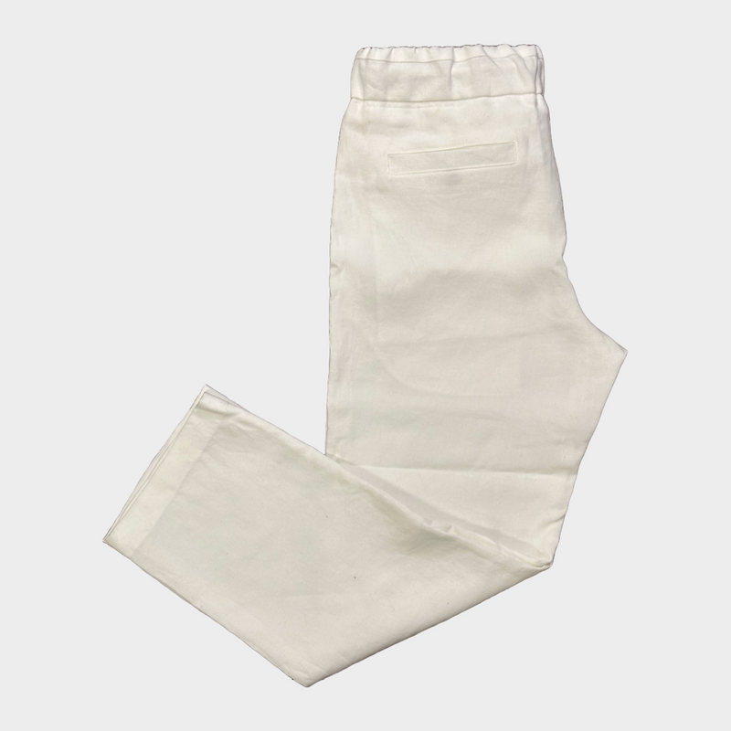 Giorgio Armani men's white linen elasticated trousers
