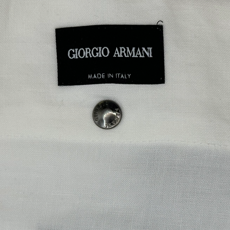 Giorgio Armani men's white linen elasticated trousers