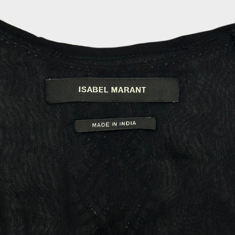 Isabel Marant women's black silk beaded strappy top