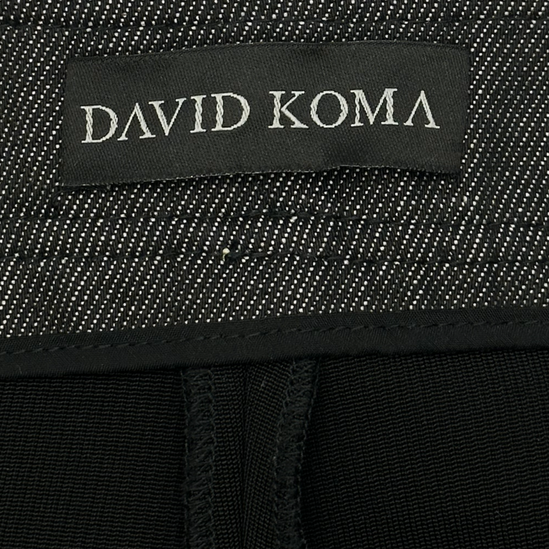 David Koma women's black cotton and denim panelled cut-out jeans