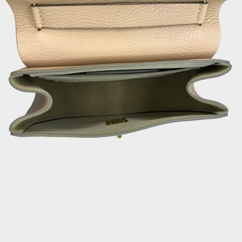 CHLOÉ women's pink grained leather drew crossbody bag