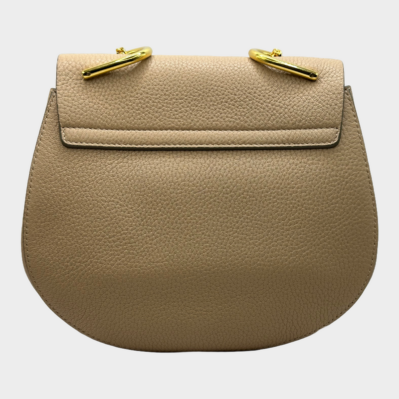 CHLOÉ women's pink grained leather drew crossbody bag