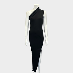 Rick Owens women's black knitted asymmetrical tube maxi dress